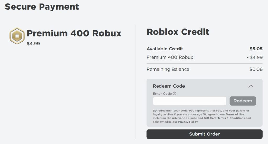 roblox gift card